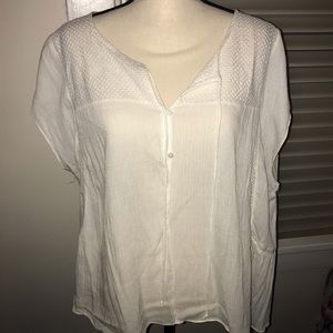 Semi-sheer white blouse